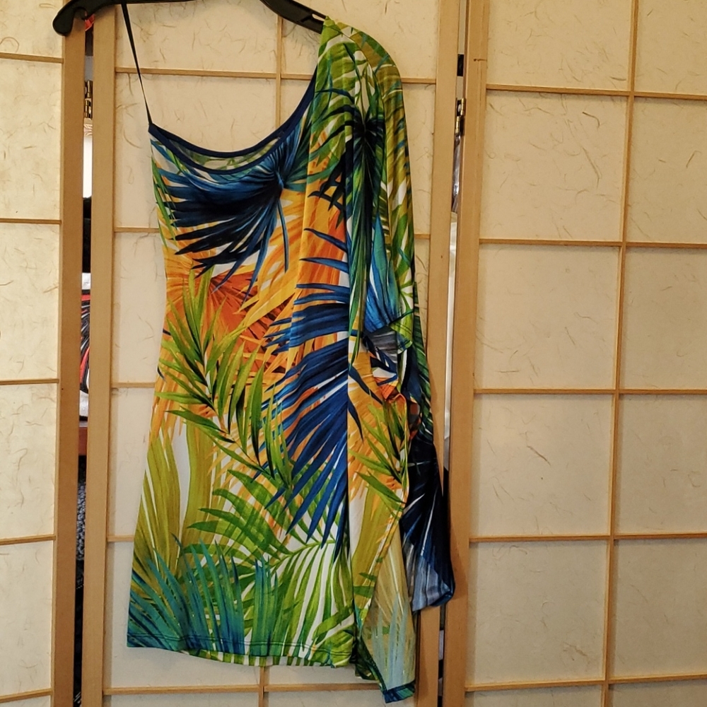 Women multi-color Entry Tropical Casual Dress Sz M - Picture 1 of 6